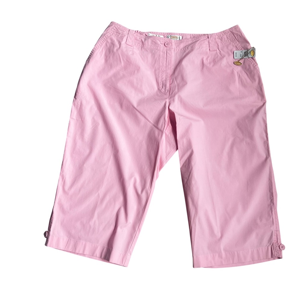 Talbots Pants Womens 18WP Pink Classic Fit Stretch Cotton Cropped Capris New